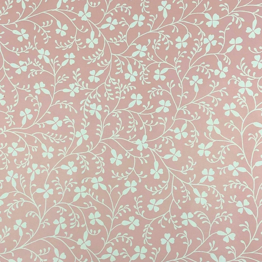 Vintage Laura Ashley Campion Wallpaper 1 Roll Vinyl Pink White Floral LA4091